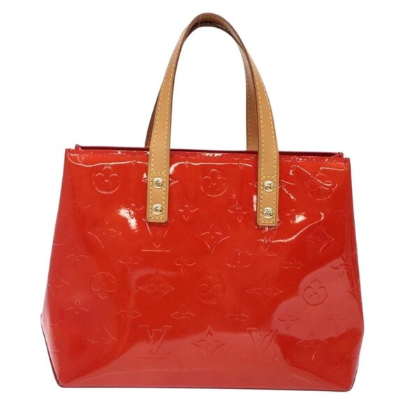 LOUIS VUITTON Monogram Vernis Reade PM Hand Bag Red Rouge M91088 LV Auth 133099 - Picture 3 of 16